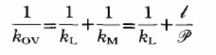 The sum of the membrane resistance and the liquid boundary layer resistance.
