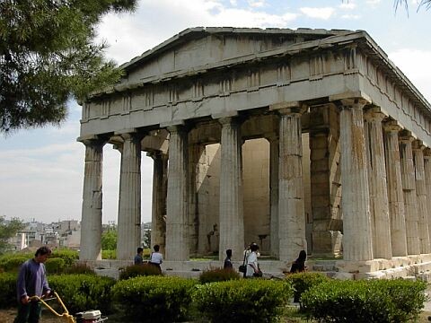 The facade of the Temple of Hephaestus