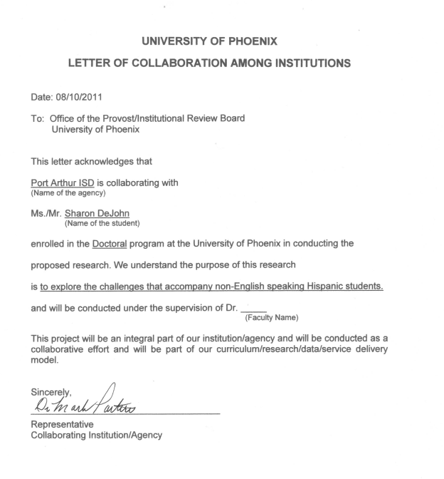 Port Arthur ISD’s Letter of Collaboration