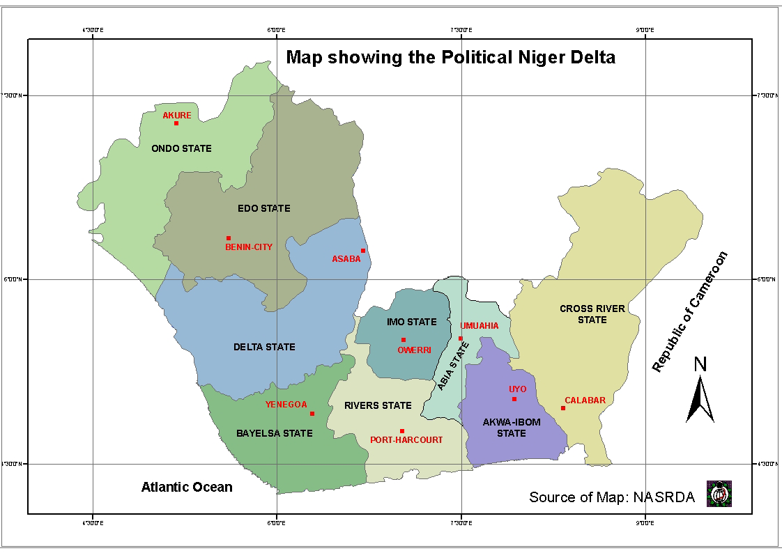 Political Map of the Niger Delta Area