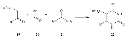 Hantzch’s experiment, Bigienelli multicomponent reaction involving dihydropyrimidines.