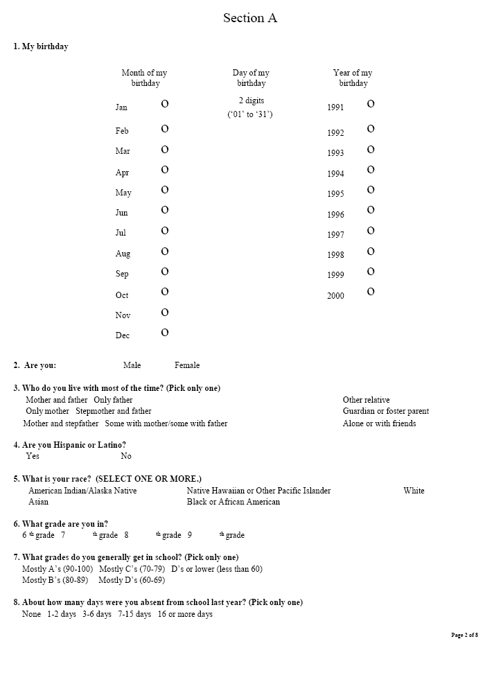 Cornell University LST Middle School Survey