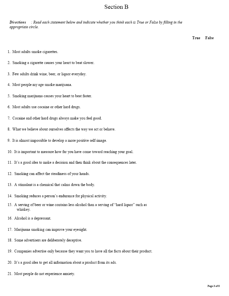 Cornell University LST Middle School Survey