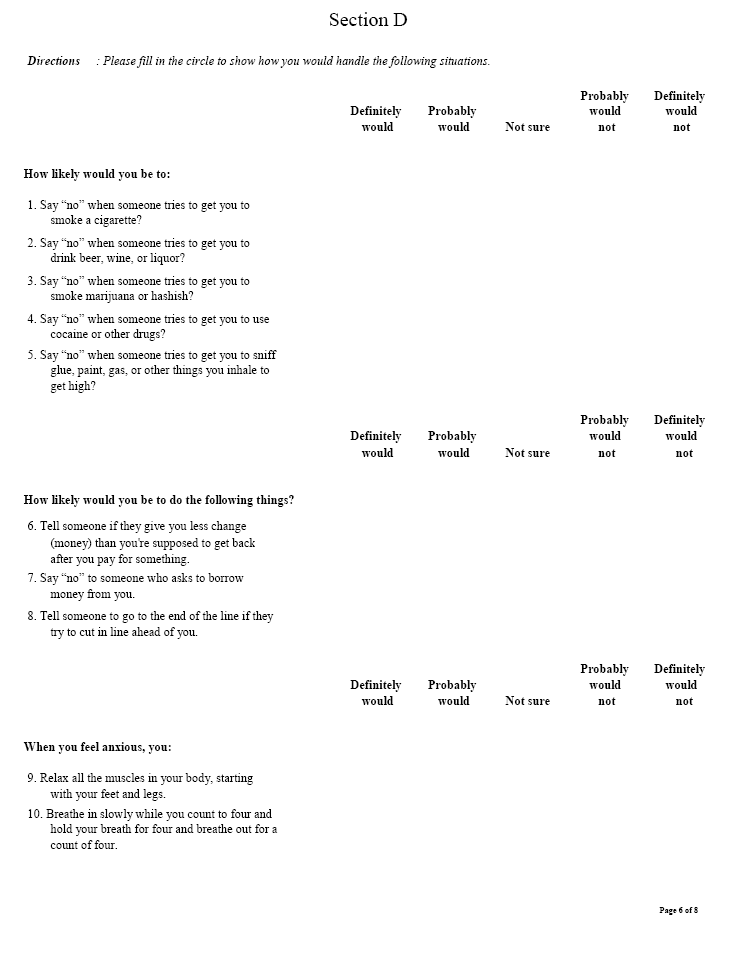 Cornell University LST Middle School Survey