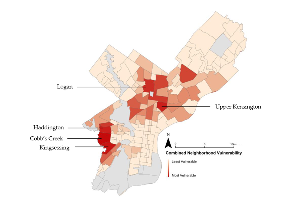 Heat vulnerability areas