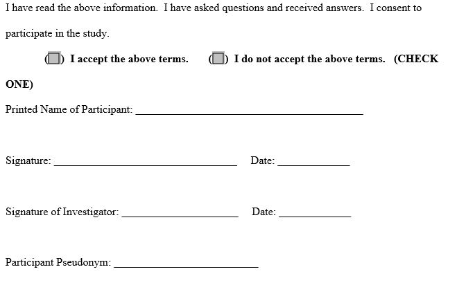 Statement of Consent