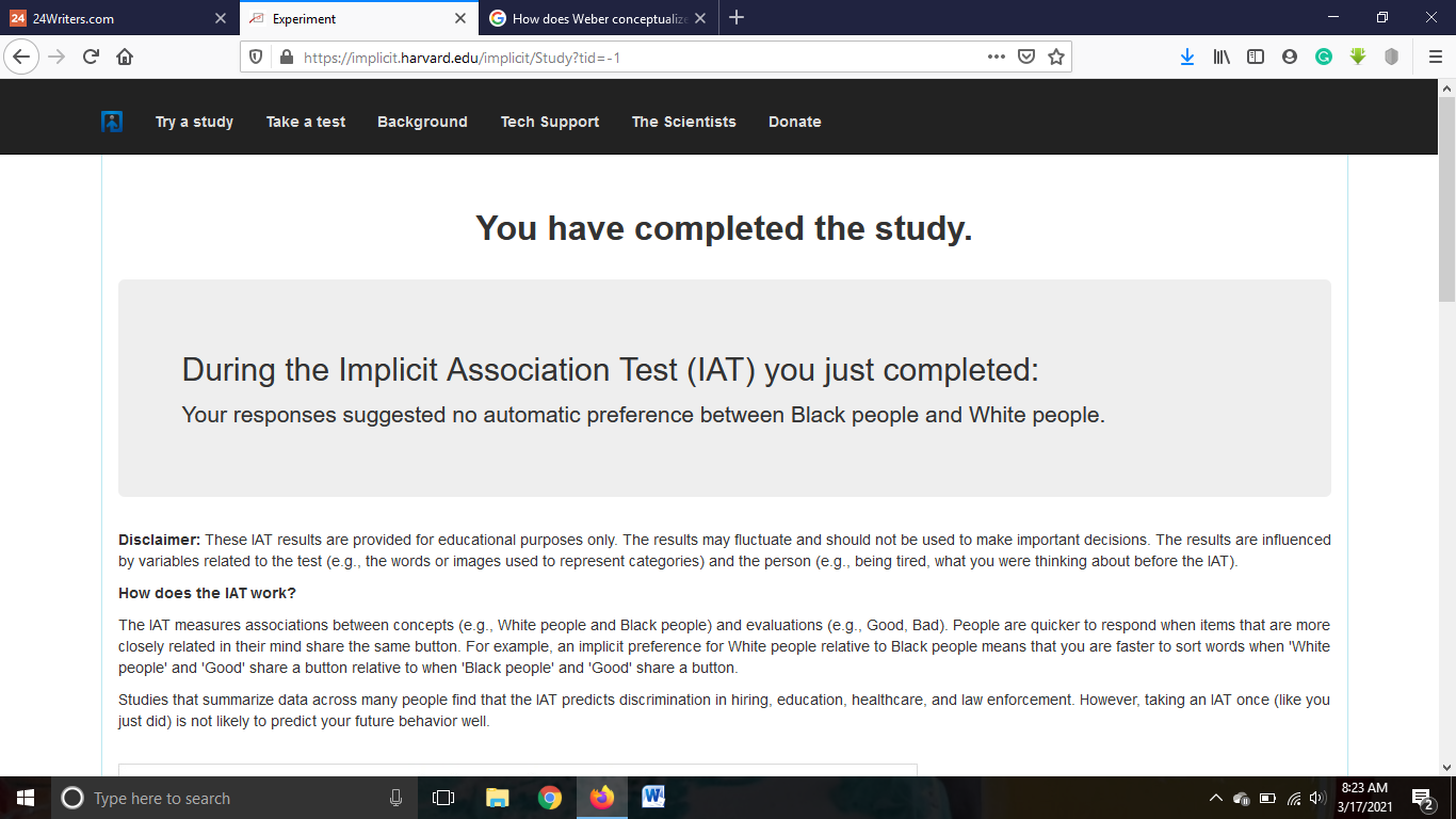 Completed the study