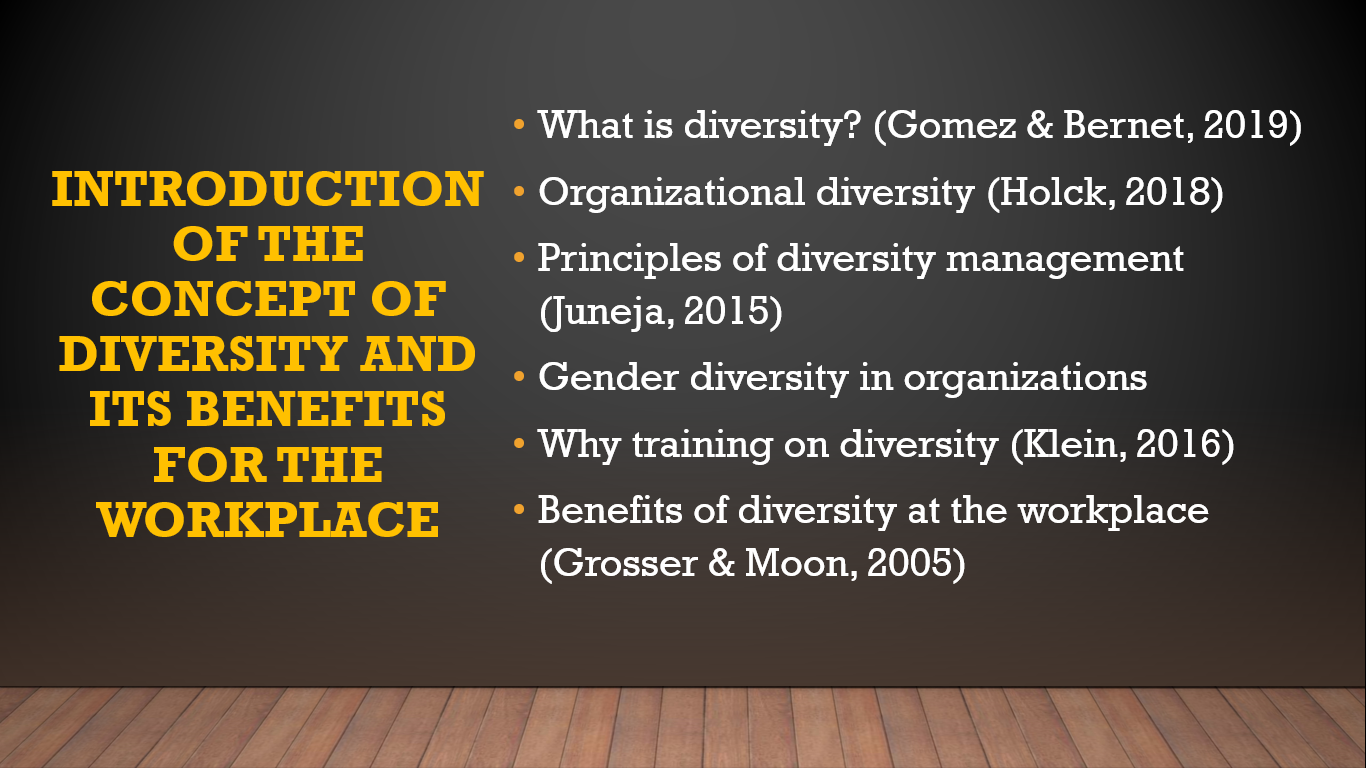 Introduction of the concept