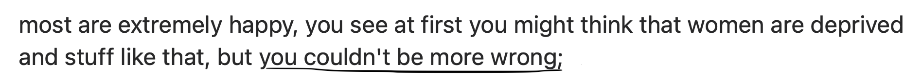 Fragments of user responses to the question of whether Saudi women feel happy 