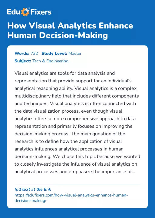 How Visual Analytics Enhance Human Decision-Making - Essay Preview
