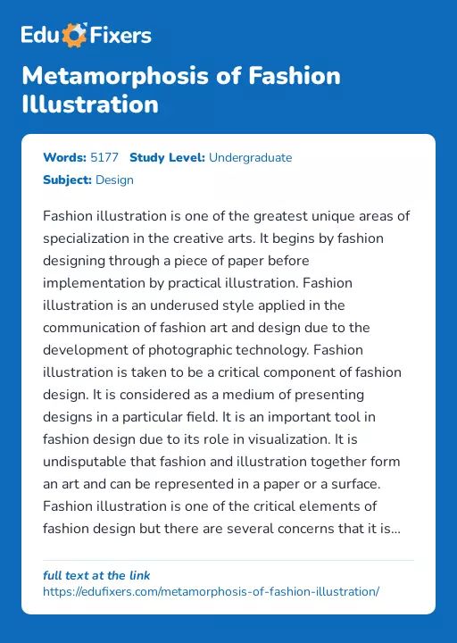 Metamorphosis of Fashion Illustration - Essay Preview